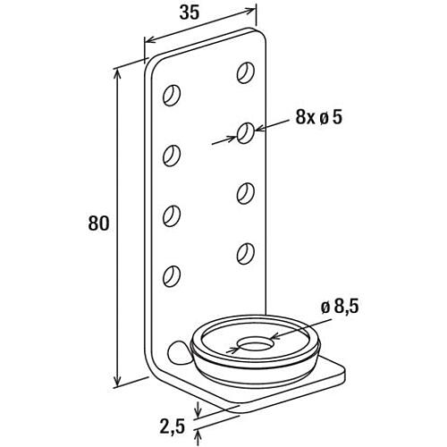 support pour conduit forme en L Anwendung 3