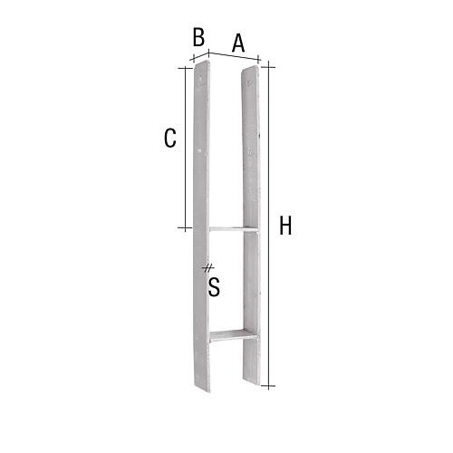 Post anchor, hot-dip galvanised