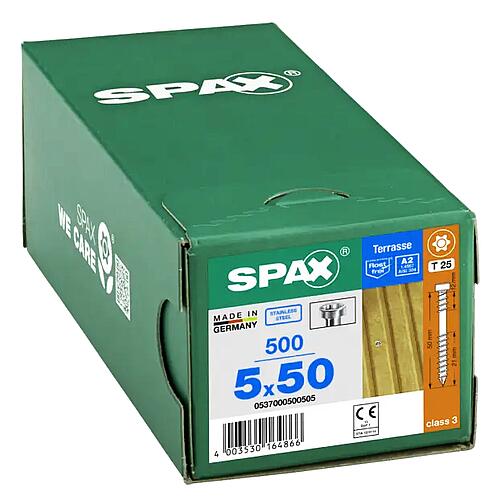 SPAX® vis de terrasse, ø filetage d1: 5,0 mm, ø tête : 7,0 mm, emballage standard