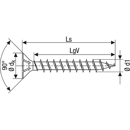 SPAX® universal screw, thread ø d1: 6.0 mm, head ø: 11.6 mm, standard packaging Standard 3