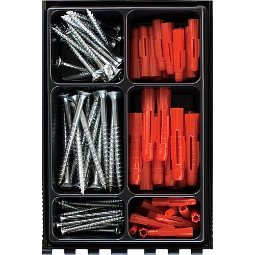 Assortiment de chevilles polyvalentes TRI, vis incluses, en boîte 132 Pièces Anwendung 3