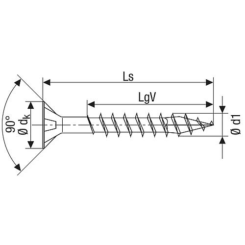 Countersunk head screw Spax Wirox full thread T-Star Plus ø 6.0x70mm, PU 200 pieces