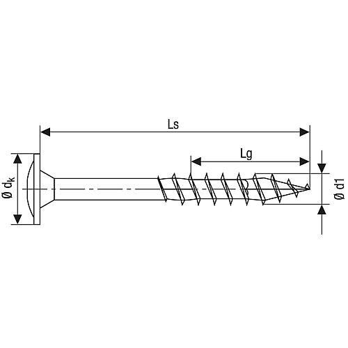 SPAX® vis à bois, ø filetage d1: 10,0 mm, ø tête : 25,0 mm, emballage standard, pointe 4CUT Anwendung 2