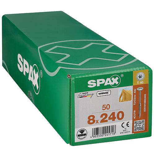 Vis tete plate SPAX® WIROX® filetage partiel T - STAR Plus ø 8,0 x 240 mm, UE 50 pcs