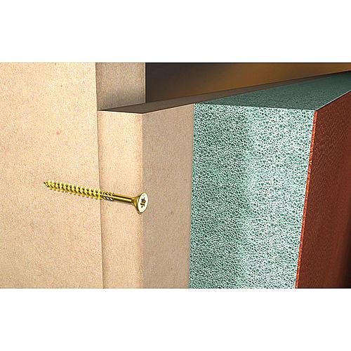 Fischer, MDF chipboard screws, thread ø d1: 4.0 mm, head ø: 8.0 mm, Gvz