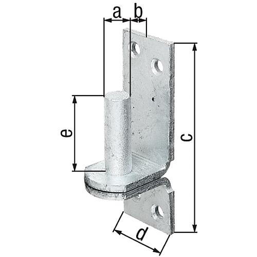 Clamp on plate, DI, ø 13 mm, 100 x 35 mm, hot-dip galvanised