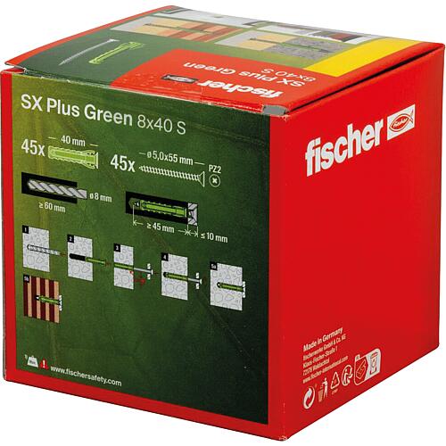 Chevilles Fischer SX Plus Green 8 x 40S, set avec vis, UE 45 pièces