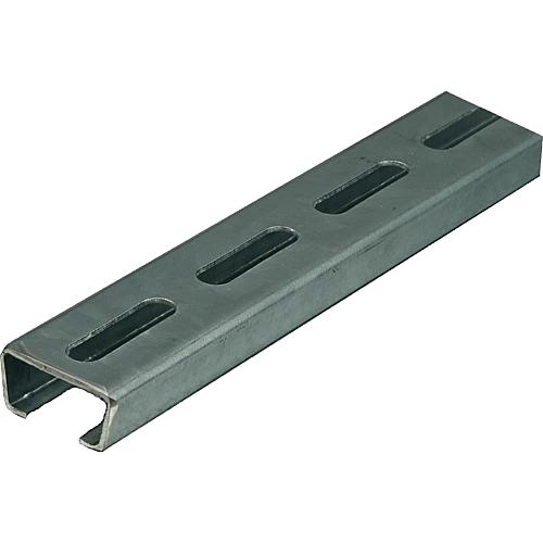 C-profile rail, galvanised, perforated 2000x35x18mm, thickness 1.50mm, Slot width 16.5 mm