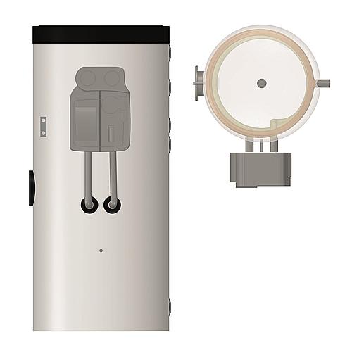 Hot water/solar tank EV-TWS-2W-Compact, with two heat exchangers Anwendung 1