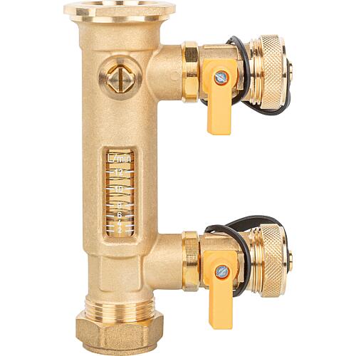 Flow meter 2-12 l/min complete, 22 mm terminal connection with drainage