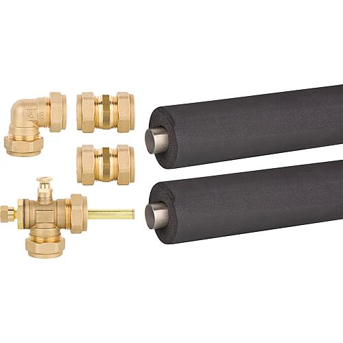 Collector connection set Basic set for 2 collectors with Insulated roof entry 22mm