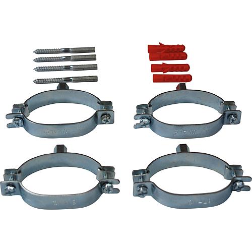 Oval clamp set for stainless steel corrugated “2 in 2” pipe Standard 1