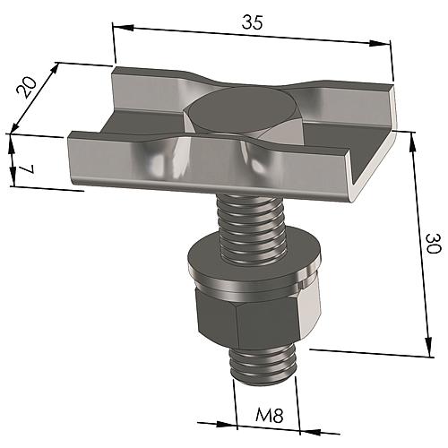 Stainless steel T-head bolt M8 x 30 Standard 2