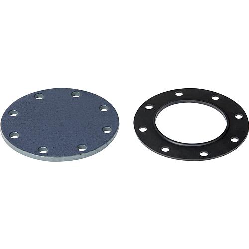 Blind flange enamelled 180 mm, including seal and screws