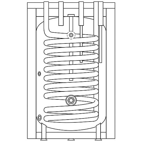 Integral hot water tank SWK, with one heat exchanger Anwendung 1