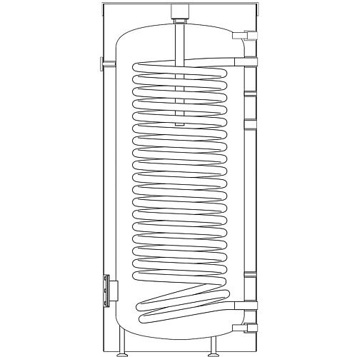 Hot water heat pump storage tank SWP, with one heat exchanger Anwendung 1