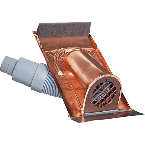 Ventilation tile, copper with plastic sleeve universal model