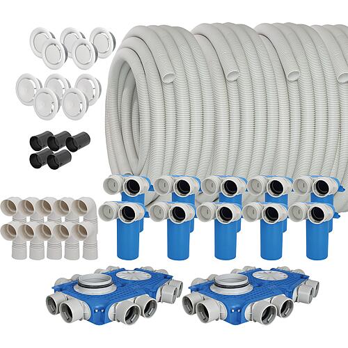 Installation starter pack for central ventilation systems, round pipe ø 75 mm, for 10 air inlets/outlets Standard 1