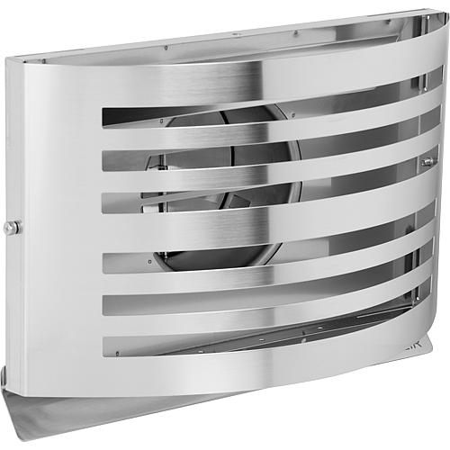 Exhaust air grille Alfa 125 stainless steel with insulated non-return flap 304 stainless steel