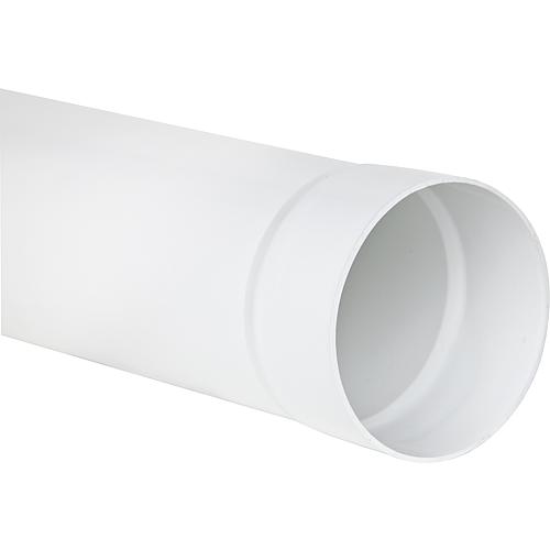 Round pipe DN 100, 1 m white with joint