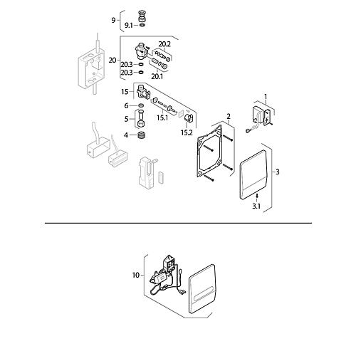 Plaques de commande urinoir infrarouge Geberit pour Radar/Hy Tronic Highline réseau Standard 1