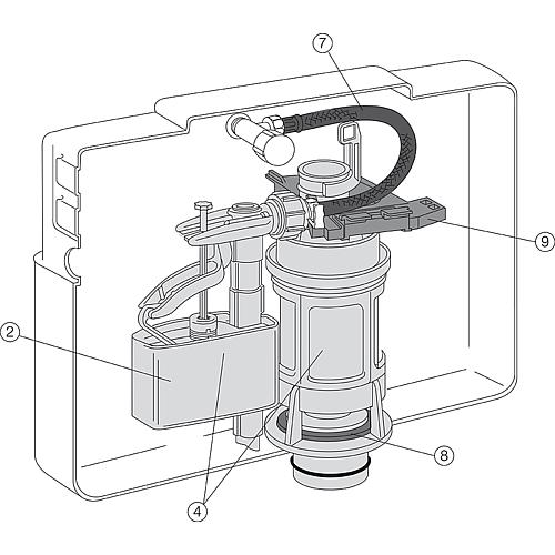 Kit mécanisme WC complet pour Egea de 2003-2010 Standard 2