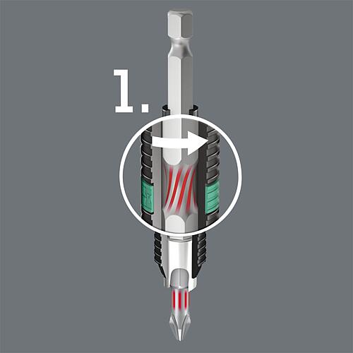 Bits 855/4 BTZ WERA, 1/4” hex for Pozidriv, toughened, BiTorsion zone